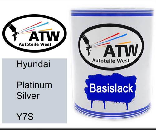 Hyundai, Platinum Silver, Y7S: 1L Lackdose, von ATW Autoteile West.